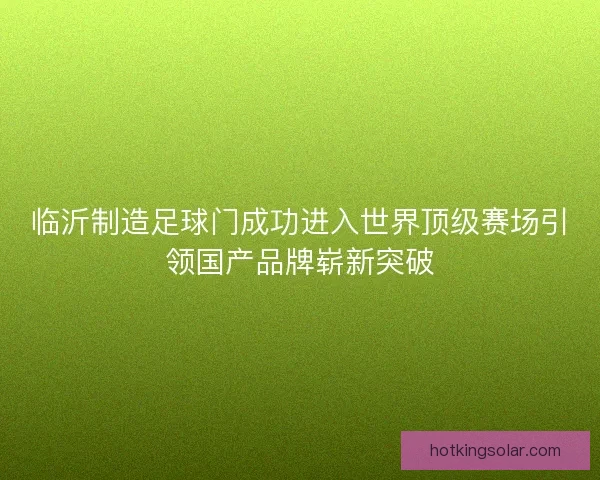 临沂制造足球门成功进入世界顶级赛场引领国产品牌崭新突破